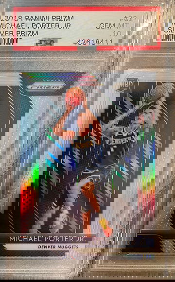 2018 Panini Prizm Michael Porter Jr Silver Prizm #32 PSA Gem MT