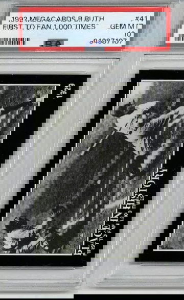 1992 MEGACARDS BABE RUTH FIRST TO FAN 1,000 TIMES YANKEES PSA 10 LOW POP