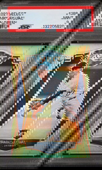 2021 Panini Select Neon Green Tarik Skubal #198 /99 PSA 9