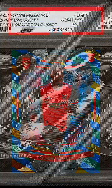 2021 PANINI PRIZM EPL FOLARIN BALOGUN BLUE/YELLOW/GREEN CHOICE SSP #208 RC PSA 10