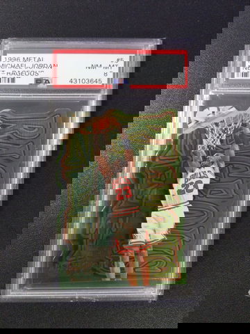 1996 Fleer Metal #5 Michael Jordan Net-Rageous PSA 8