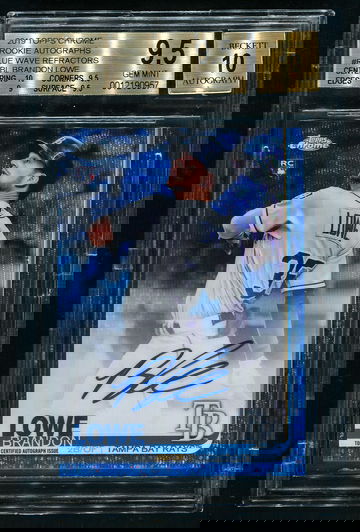 2019 Topps Chrome Brandon Lowe Blue Wave Refractor Auto /150