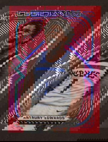 2020 Panini Obsidian #152 Anthony Edwards Electric Etch Red Flood Rookie