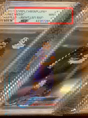 2017 Topps Chrome UEFA Lionel Messi PSA 9