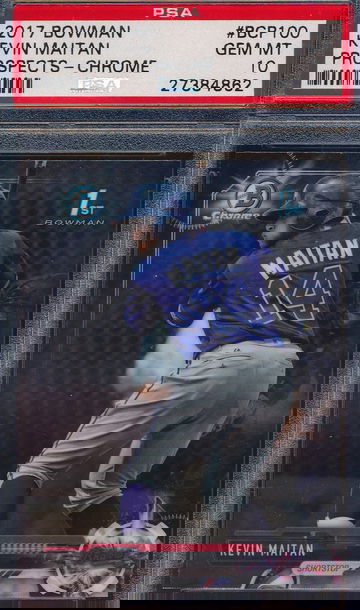 2017 Bowman Chrome Prospects Kevin Maitan RC PSA 10 GEM MT 4862