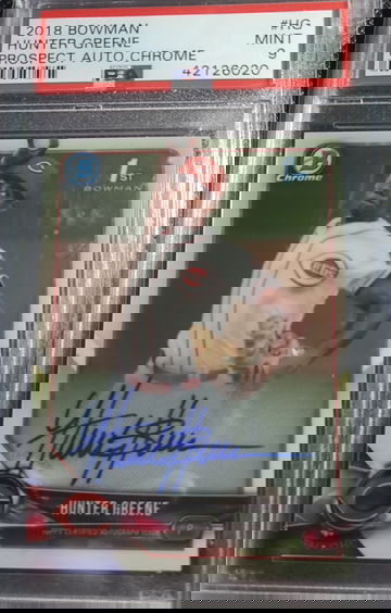Hunter Greene 2018 Bowman Chrome Auto PSA 9