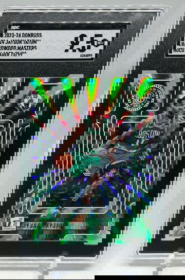 JAYSON TATUM 2023 DONRUSS HARDWOOD MASTERS HOLO LASER /99 9.5 SGC