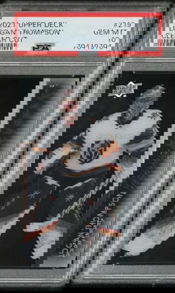 2021-2022 Upper Deck Logan Thompson #219 Clear Cut PSA 10