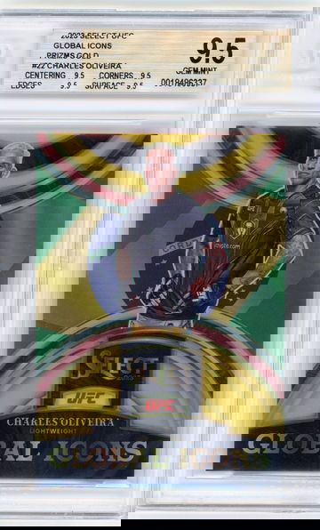 2023 Select UFC Charles Oliveira Gold /10 Global Icons #22 BGS 9.5