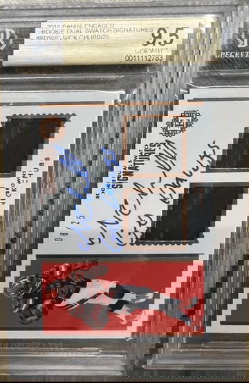 2018 Panini Encased Nick Chubb Dual Swatch Auto /25 BGS 9.5