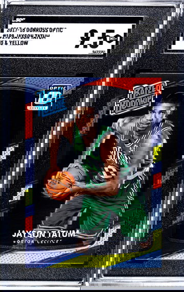 JAYSON TATUM SGC 9.5 2017 PANINI DONRUSS OPTIC #198 RED & YELLOW ROOKIE RC 🔥📈