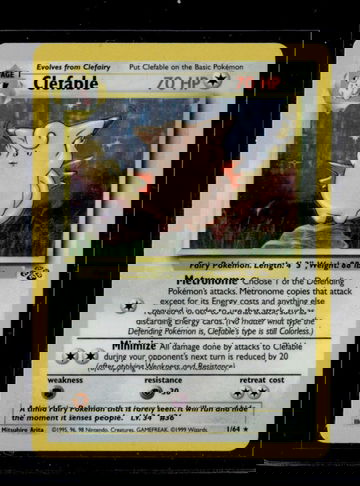 1999 Pokemon Jungle #1/64 Clefable Holo