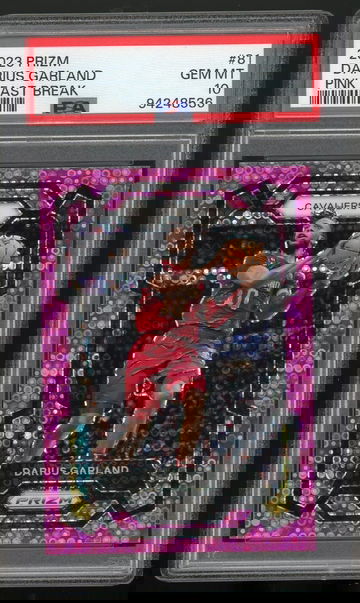 2023 PANINI PRIZM 81 DARIUS GARLAND PINK FAST BREAK /50 PSA GEM MINT 10