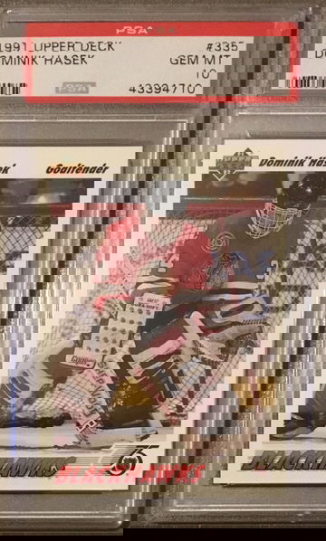 1991 Upper Deck Dominik Hasek #335 Rookie RC PSA 10