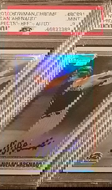 2010 Bowman Chrome Prospects Nolan Arenado REFRACTOR AUTO PSA 9