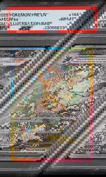 2025 Pokemon Scarlet and Violet Prismatic Evolutions Special Illustration Rare Leafeon Ex #144 PSA 8