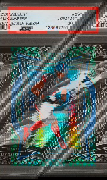 2024 Panini Select Prizm Dragon Scale Malik Nabers #29 /81 PSA 10