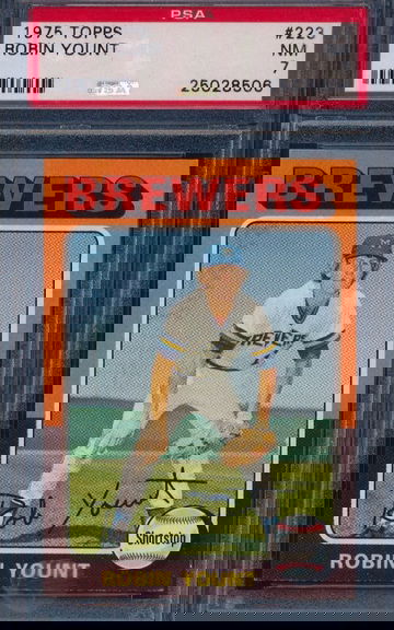 Robin Yount 1975 Topps HOF RC PSA 7