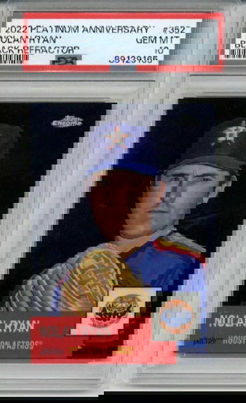 2022 TOPPS CHROME PLATINUM ANNIVERSARY BLACK REFRACTOR NOLAN RYAN /10 PSA 10