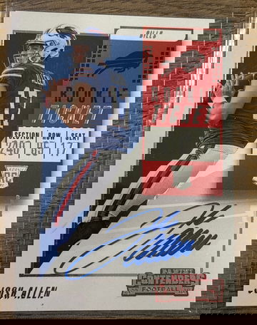 2018 Contenders Josh Allen Rookie Ticket Auto No Feet Showing Variation