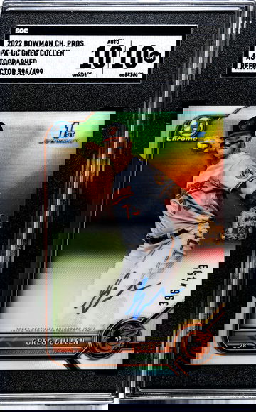 2022 Bowman Chrome Greg Cullen CPA-GC Auto Refractor numbered 396/499