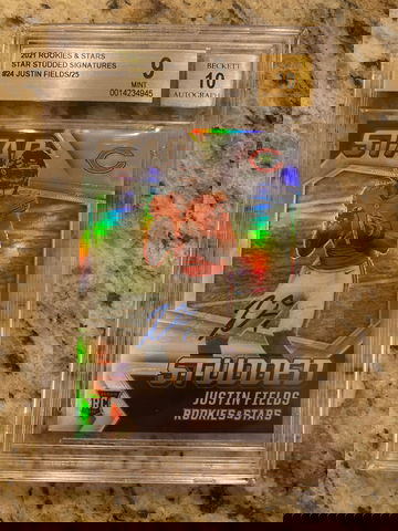 2021 Rookies Stars Justin Fields RC Auto BGS 9 10 13/25 SSP