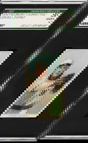 1910 T206 Piedmont Cigarettes Bill Shipke Washington Senators SGC 50 VGEX 4