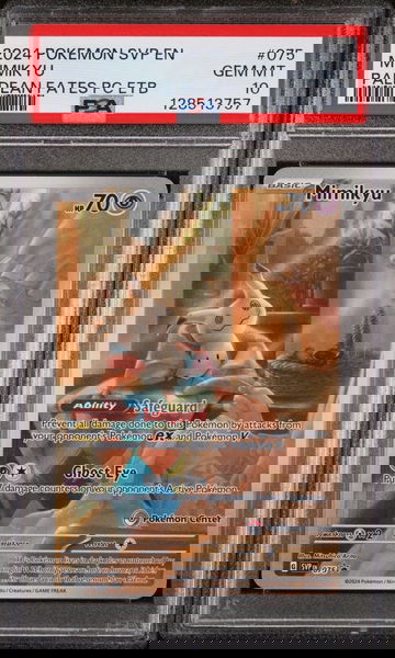 2024 Pokemon Scarlet and Violet Black Star Promo Paldean Fates Pokemon Center Elite Trainer Box Mimikyu #075 PSA 10