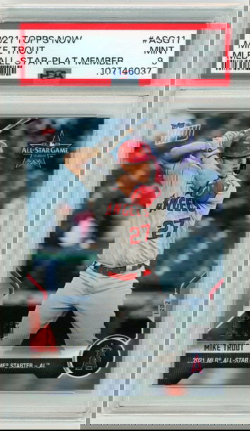 2021 Topps Now #ASG11 MLB All Star-Platinum Member Mike Trout PSA 9 MINT!