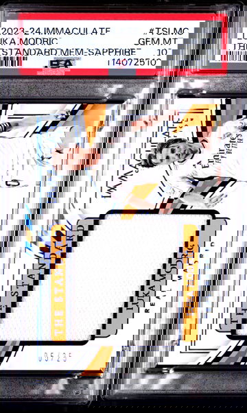 2023-24 Panini Immaculate Standard Sapphire Luka Modric #TS-LMC Patch /25 PSA 10