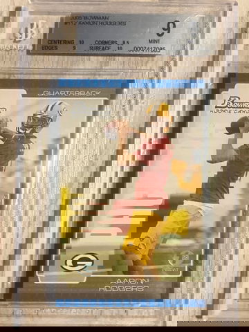 Aaron Rodgers Bowman 1st Edition Rookie Card BGS 9