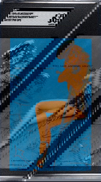 1940-45 Mutoscope Artist Pin-ups Who Said Anchors Away? SGC 6 EXMT