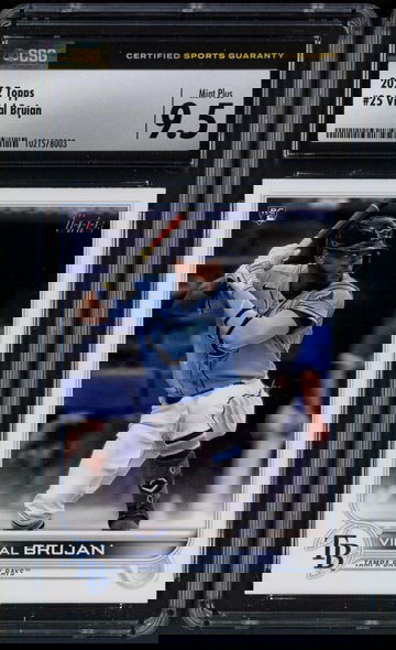 2022 Topps Series 1 Vidal Brujan RC #25 CSG 9.5 Mint+ Tampa Bay Rays