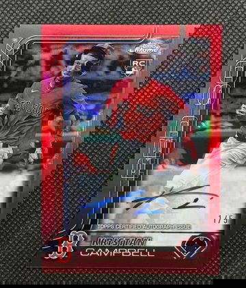 2025 Topps Chrome Kristian Campbell Rookie RC Autograph True Red Refractor #1/5