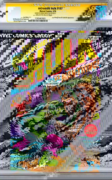 INCREDIBLE HULK #197 CGC-SS 9.4 *SIGNED BERNIE WRIGHTSON* HULK vs MAN-THING 1976