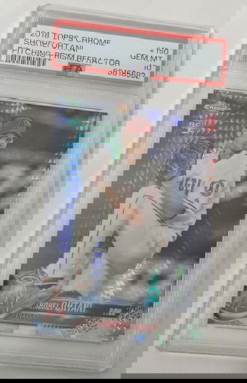 2018 Topps Chrome Prism Refractor Shohei Ohtani RC PSA 10 #150 Angels Rookie Pitching