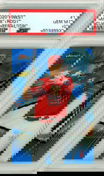 2020 Finest #1 Mike Trout Blue Refractor PSA 10 GEM MINT!