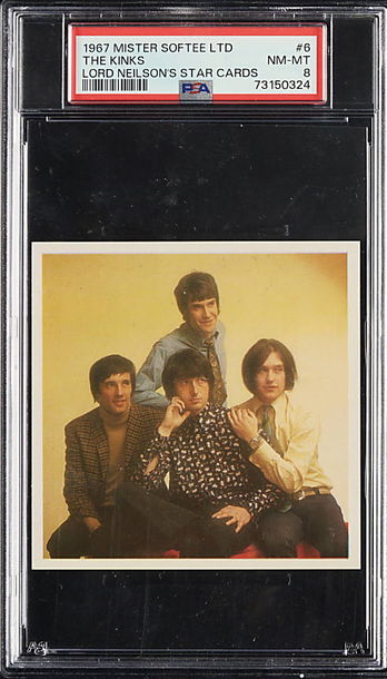 1967 Mister Softee LTD Lord Neilson's Star Cards #6 The Kinks PSA 8 NM/MT