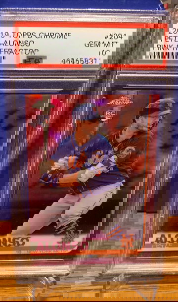 2019 topps chrome Pete Alonso Pink refractor PSA 10