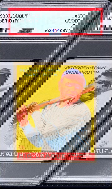 1933 Goudey Babe Ruth #53 PSA 2 - Gorgeous, Centered, High End Appeal