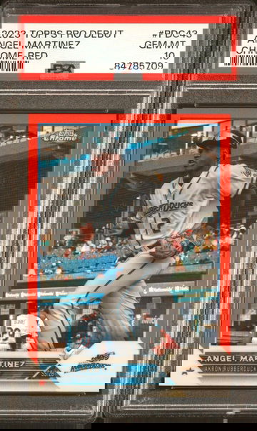 2023 TOPPS CHROME PRO DEBUT ANGEL MARTINEZ #PDC43 RED /5 PSA 10 GEM MINT