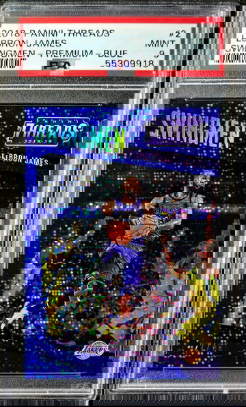 2018 Panini Threads Swingmen #2 LEBRON JAMES Premium Blue SP /85 PSA 9 Mint