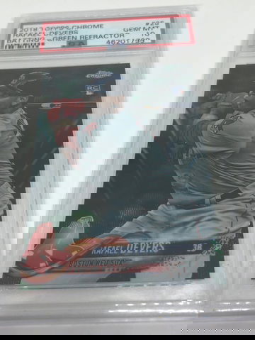 Rafael Devers 2018 Topps Chrome Green Refractor RC /99 PSA 10