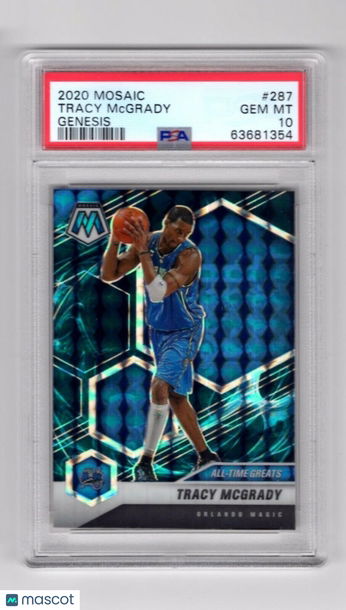 Tracy McGrady 2020 Mosaic GENESIS SSP #287 Orlando Magic - Low Pop - PSA 10