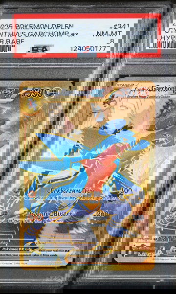 2025 Pokemon Scarlet and Violet Destined Rivals Hyper Rare Cynthia's Garchomp Ex #241 PSA 8