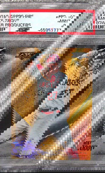 Mike Trout 2018 Topps Fire Power Producers PSA 9