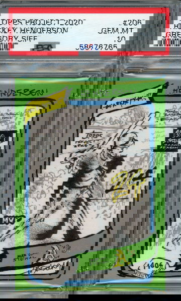 RICKEY  HENDERS0N  2020 Topps Project 2020  ( Gregory Siff ) # 206  -  PSA 10