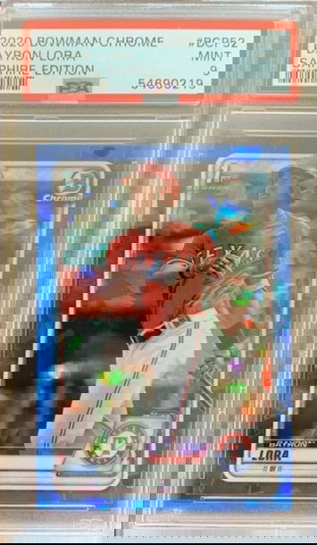 2020 Bowman Sapphire Bayron Lora 1st PSA 9 Mint