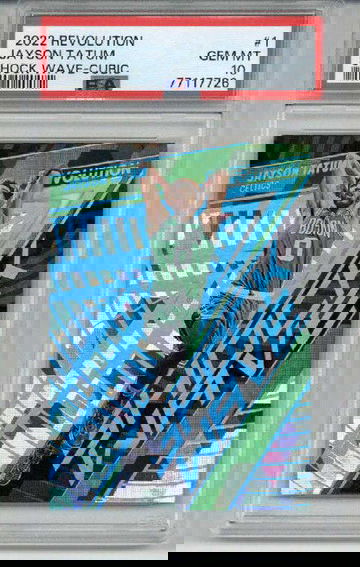 2022 PANINI REVOLUTION SHOCK WAVE CUBIC #1 JAYSON TATUM /50 CELTICS PSA 10