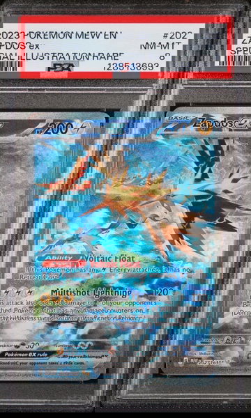 2023 Pokemon Scarlet and Violet 151 Special Illustration Rare Zapdos Ex #202 PSA 8